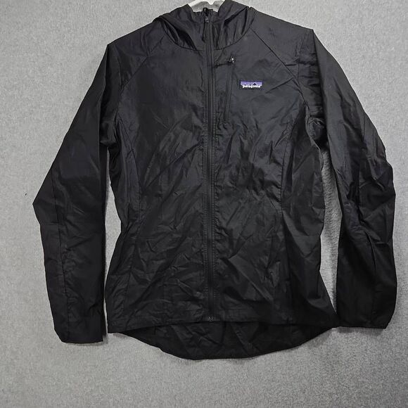 Patagonia Houdini Jacket Womens Black Windbreaker Full Zip Lightweight MEDIUM - Picture 1 of 13